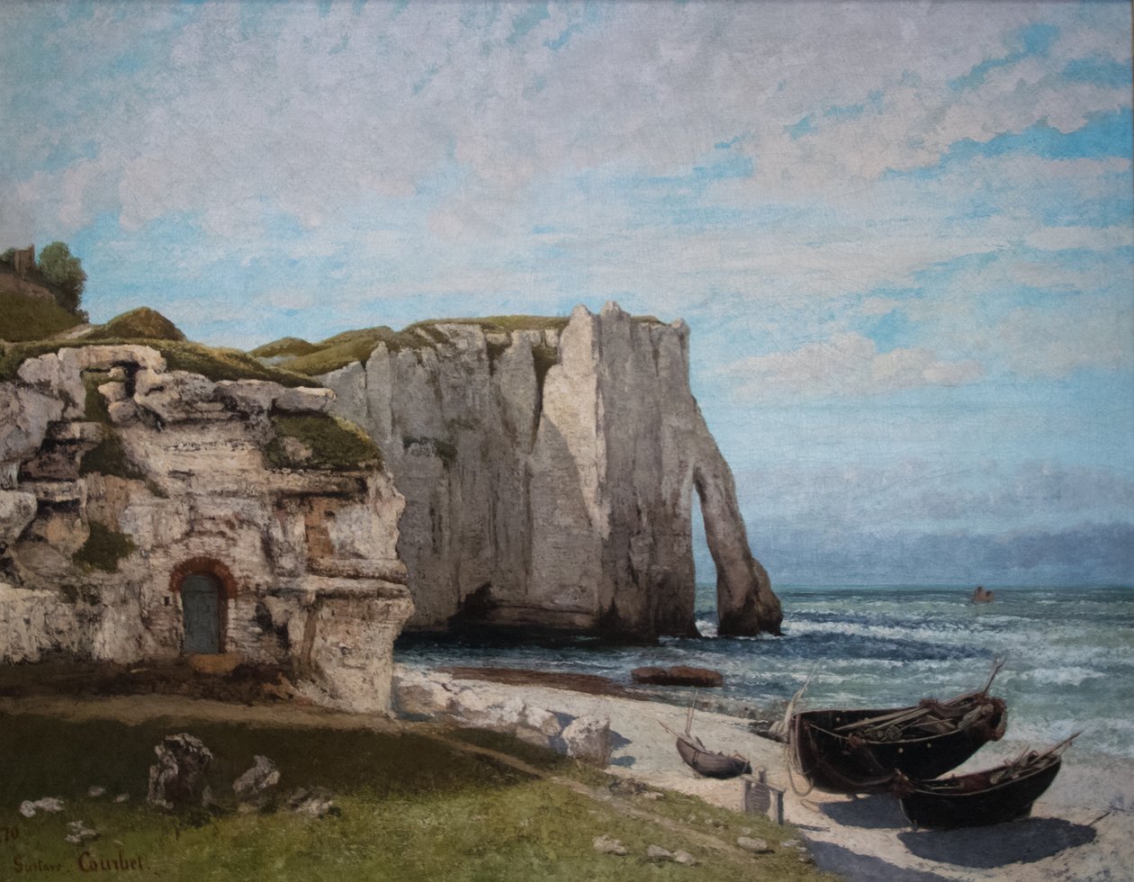 Klify w Étretat po sztormie autorstwa Gustave Courbet