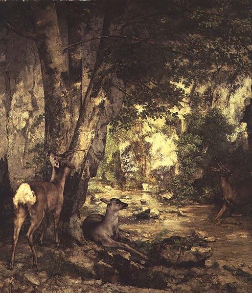 Remise des Chevreuils (detal) autorstwa Gustave Courbet