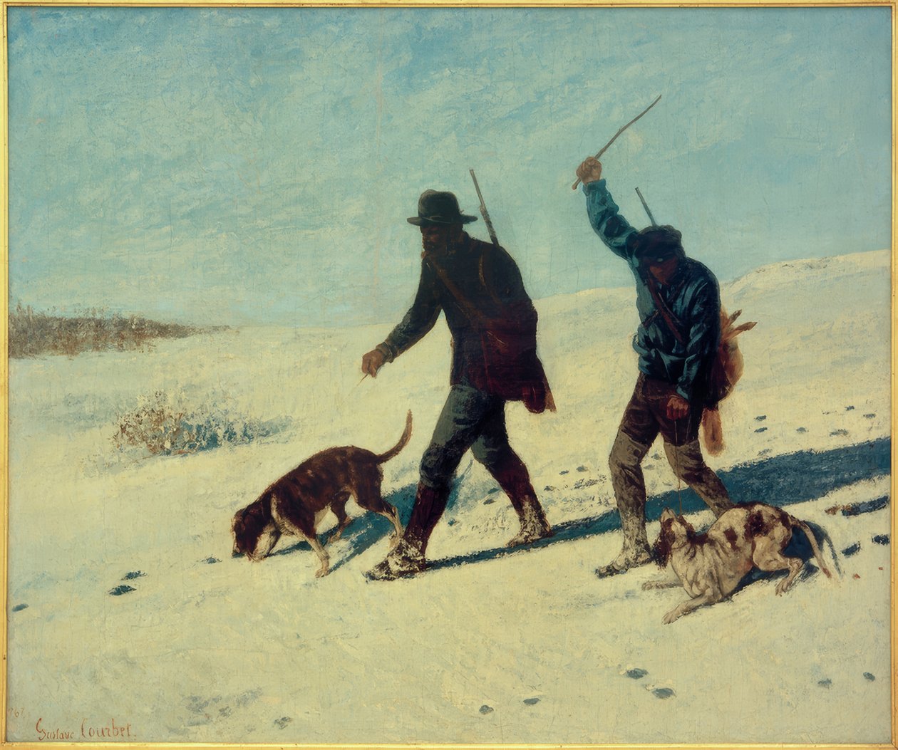 Kłusownicy na śniegu autorstwa Gustave Courbet