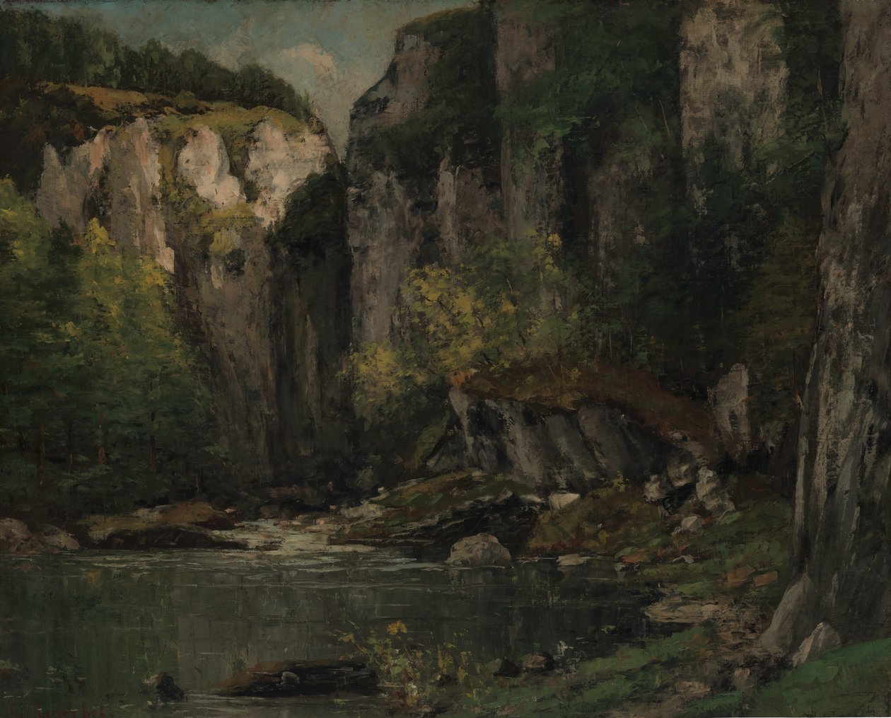 Rzeka i skały, 1873-77. autorstwa Gustave Courbet