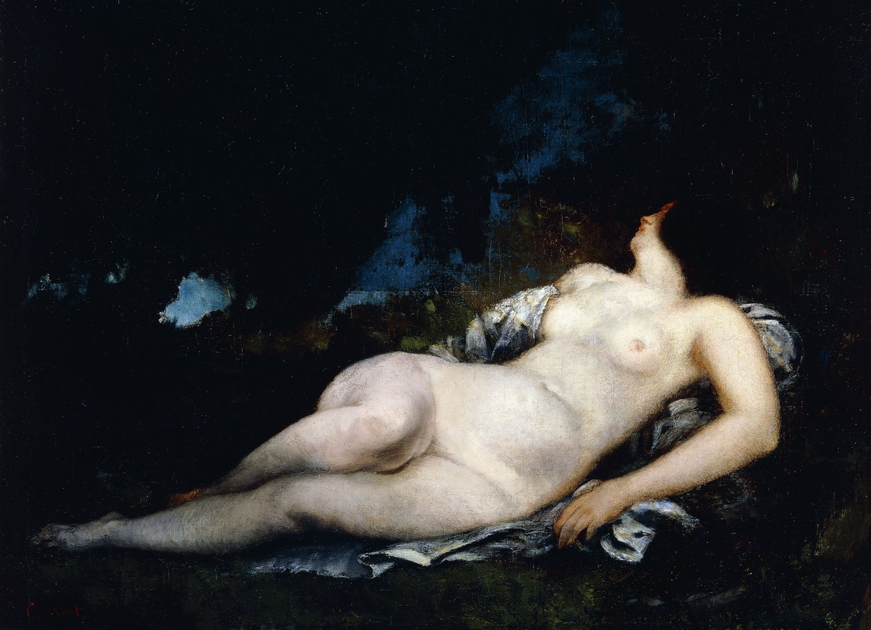 Studium dla śpiącej kobiety, ok. 1852 r. autorstwa Gustave Courbet