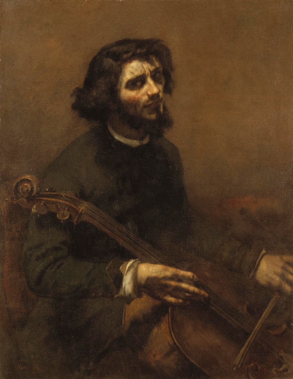Wiolonczelista (autoportret), 1847 autorstwa Gustave Courbet