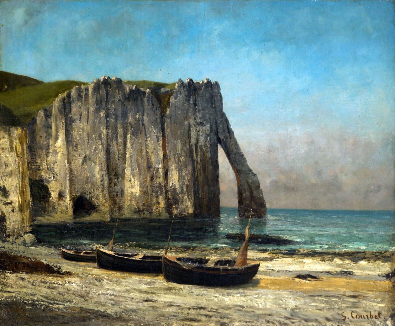 Klify w Étretat, 1869. autorstwa Gustave Courbet