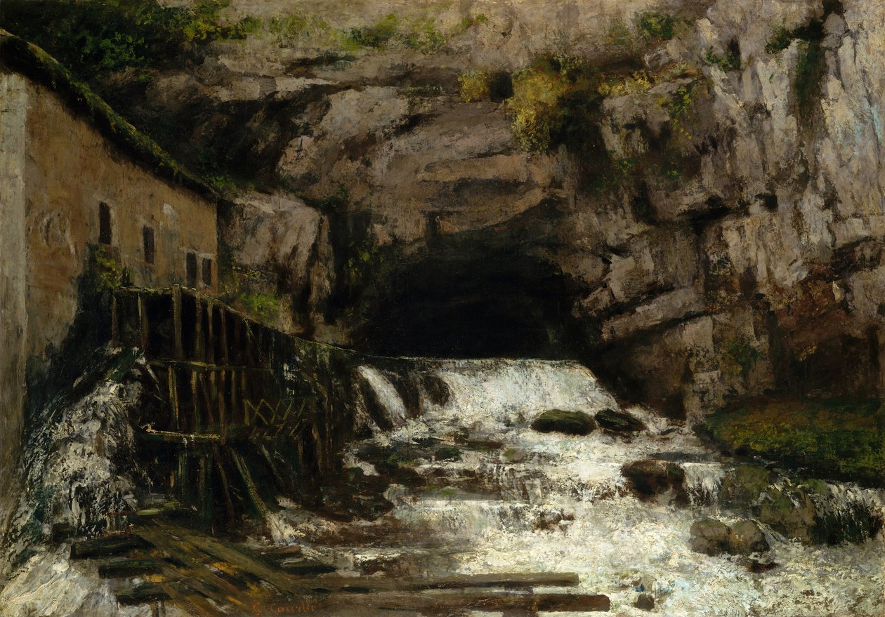 Źródło Loue, 1864. autorstwa Gustave Courbet