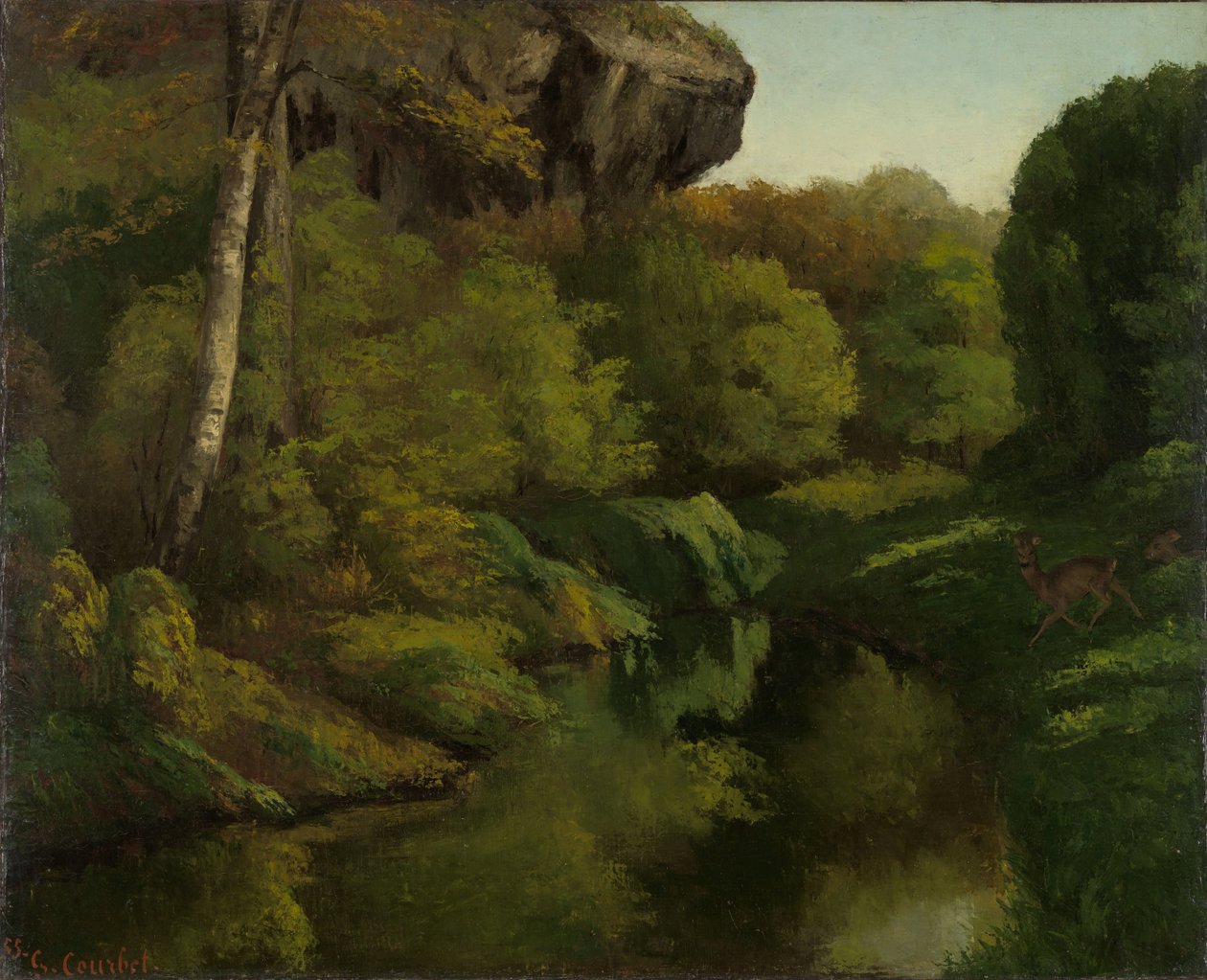 Widok w lesie Fontainebleau autorstwa Gustave Courbet