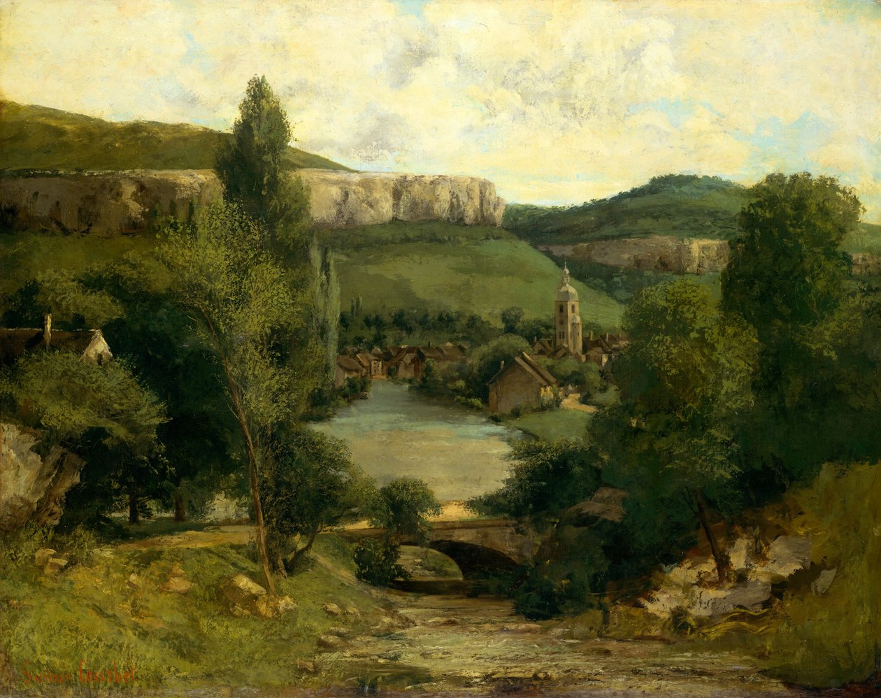 Widok Ornansa, prawdopodobnie połowa lat pięćdziesiątych XIX wieku. autorstwa Gustave Courbet