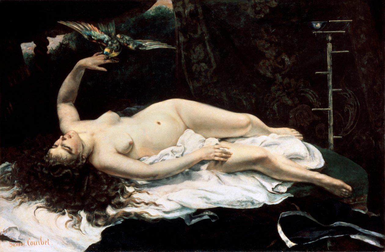 Kobieta z papugą, 1866. autorstwa Gustave Courbet