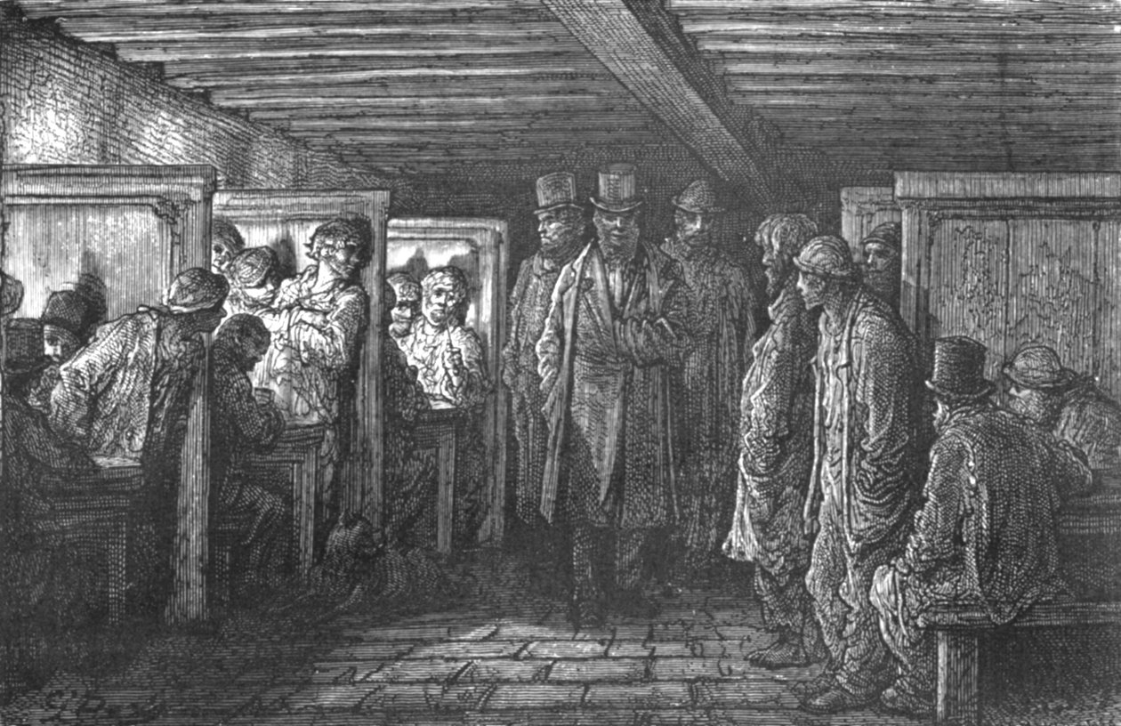 „Kawiarnia Whitechapel”, 1872. autorstwa Gustave Dore