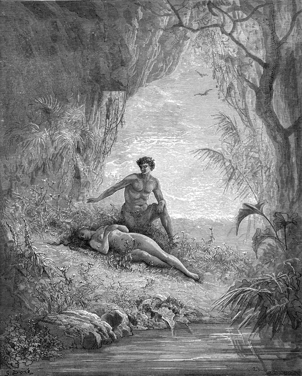 Adam i Ewa - Biblia autorstwa Gustave Dore