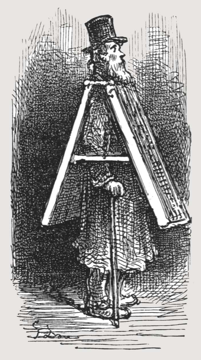 „Tablica reklamowa – człowiek”, 1872. autorstwa Gustave Dore