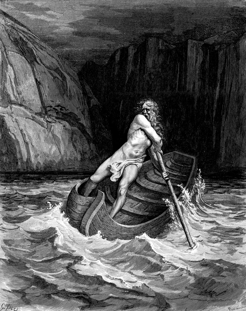 Przybycie Charona, 1857. autorstwa Gustave Dore