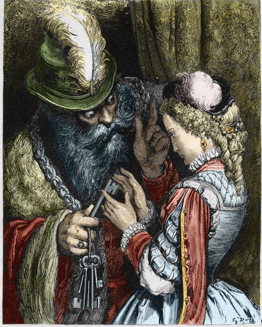Ilustracja do „Sinobrodego”” autorstwa Gustave Dore