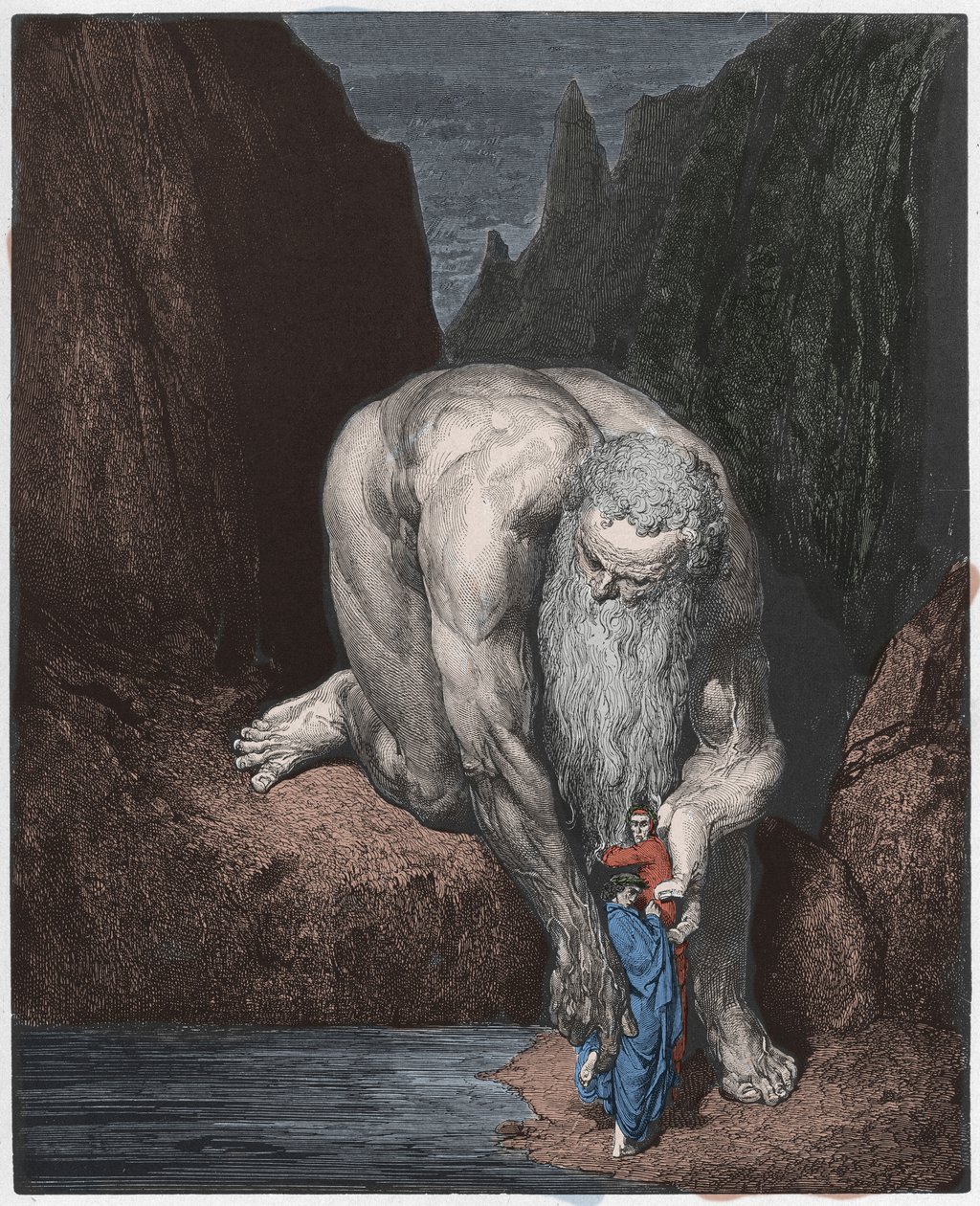 Inferno, Canto 31 : Olbrzym Antaeus autorstwa Gustave Dore