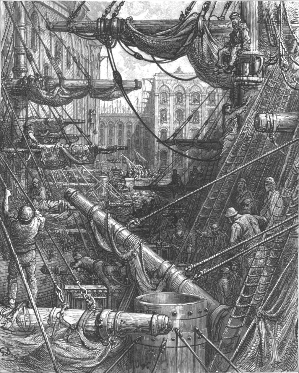 „Wewnątrz doków”, 1872. autorstwa Gustave Dore