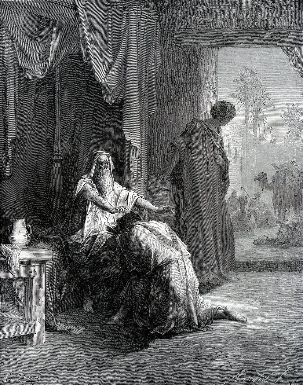 Izaak błogosławi Jakuba autorstwa Gustave Dore