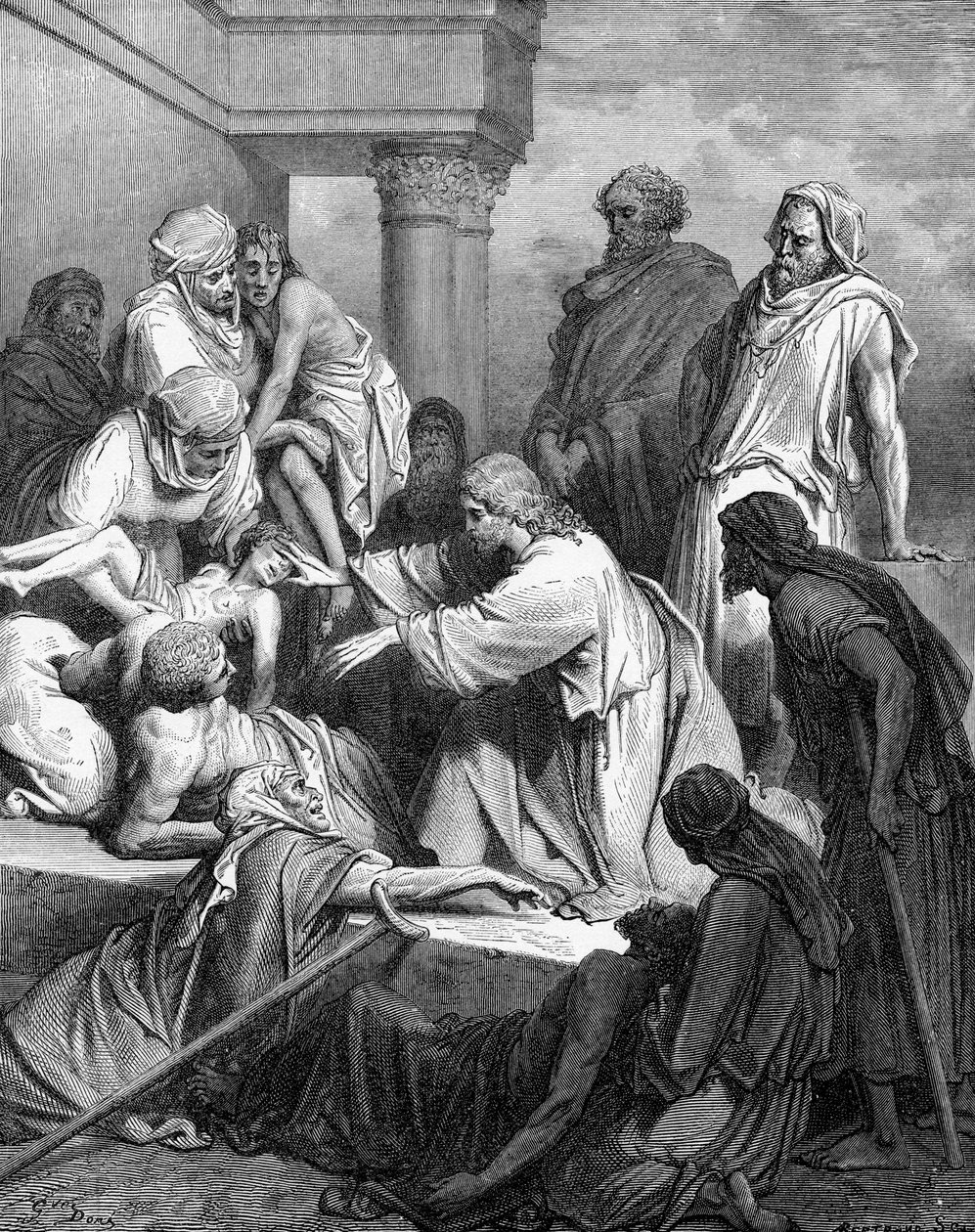 Jezus uzdrawia chorych autorstwa Gustave Dore