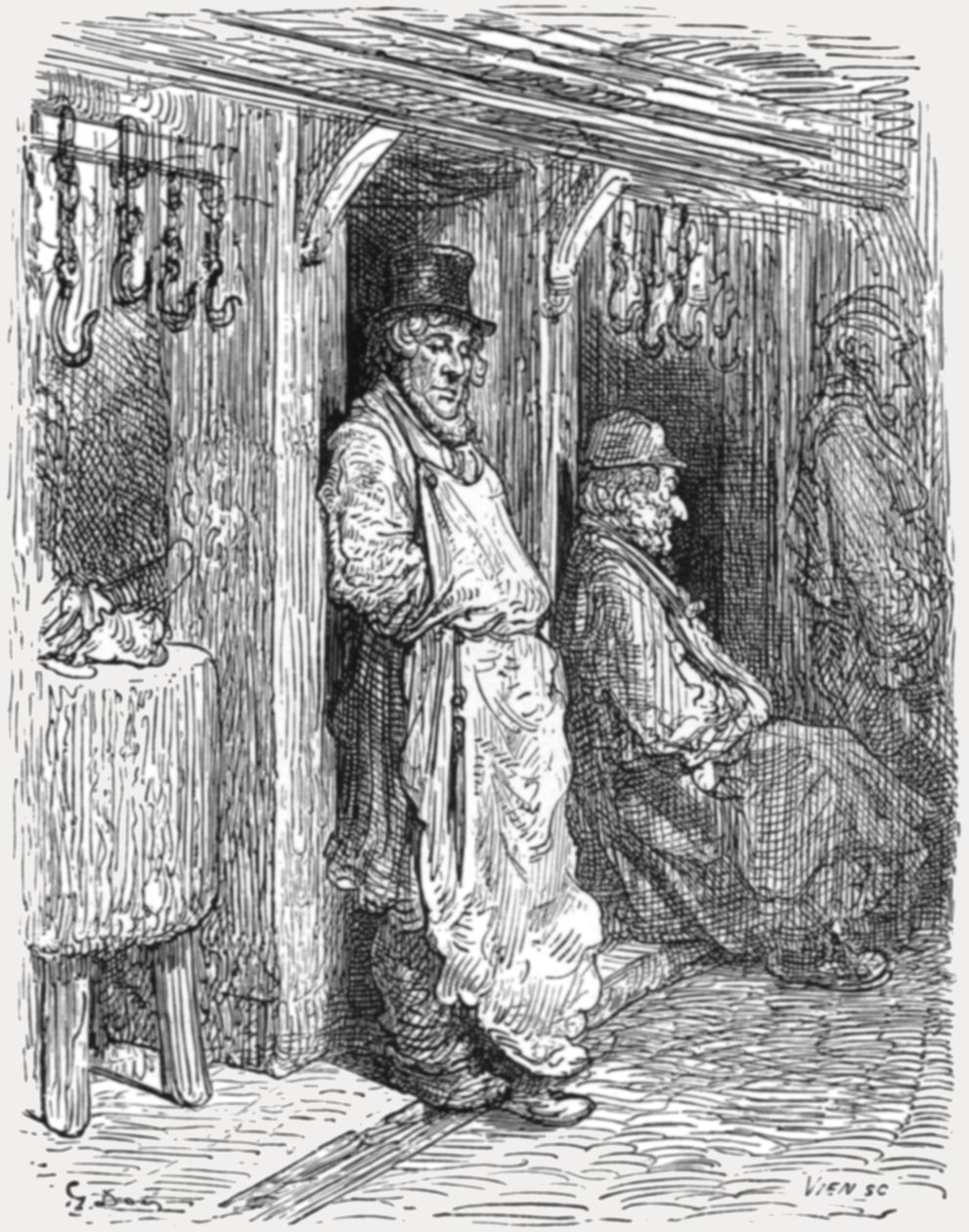 „Żydowscy rzeźnicy – Aldgate”, 1872. autorstwa Gustave Dore