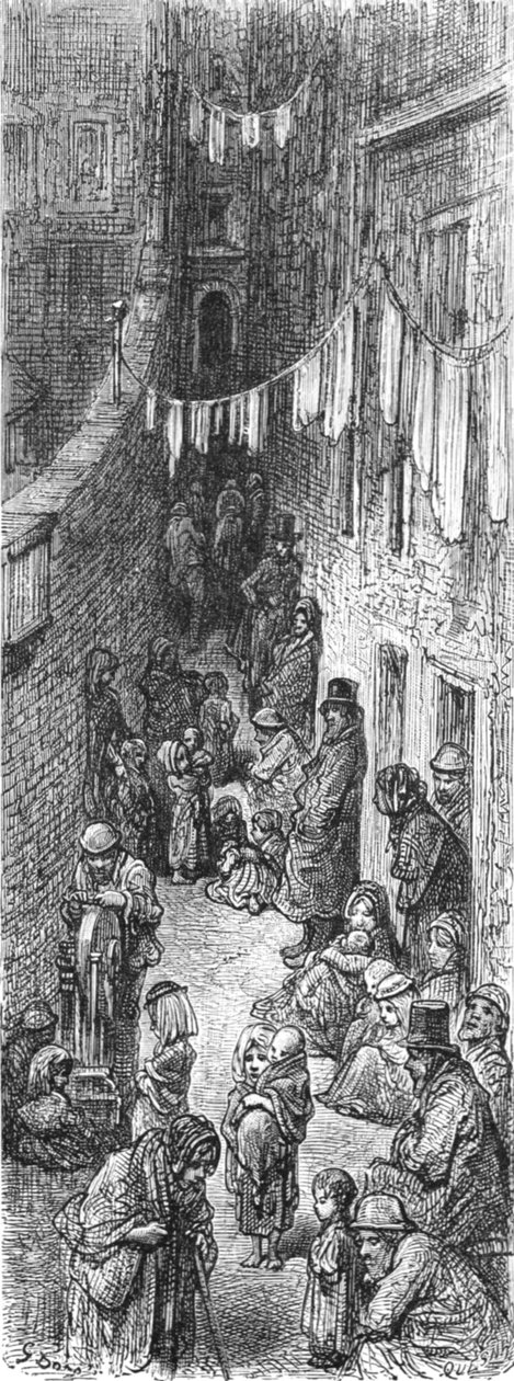 "Pomarańczowy Dwór - Drury Lane", 1872. autorstwa Gustave Dore