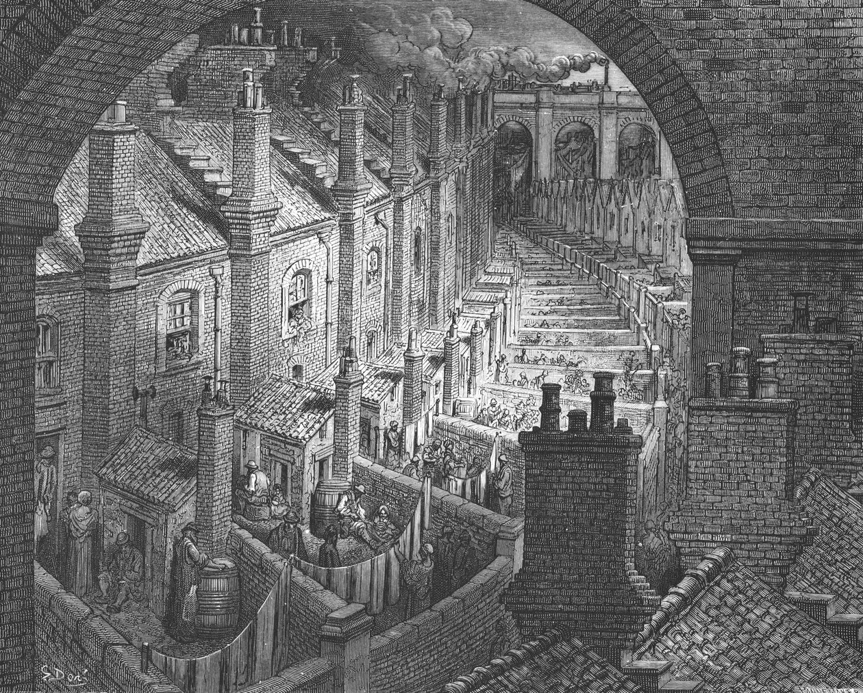 „Nad Londynem – koleją”, 1872. autorstwa Gustave Dore