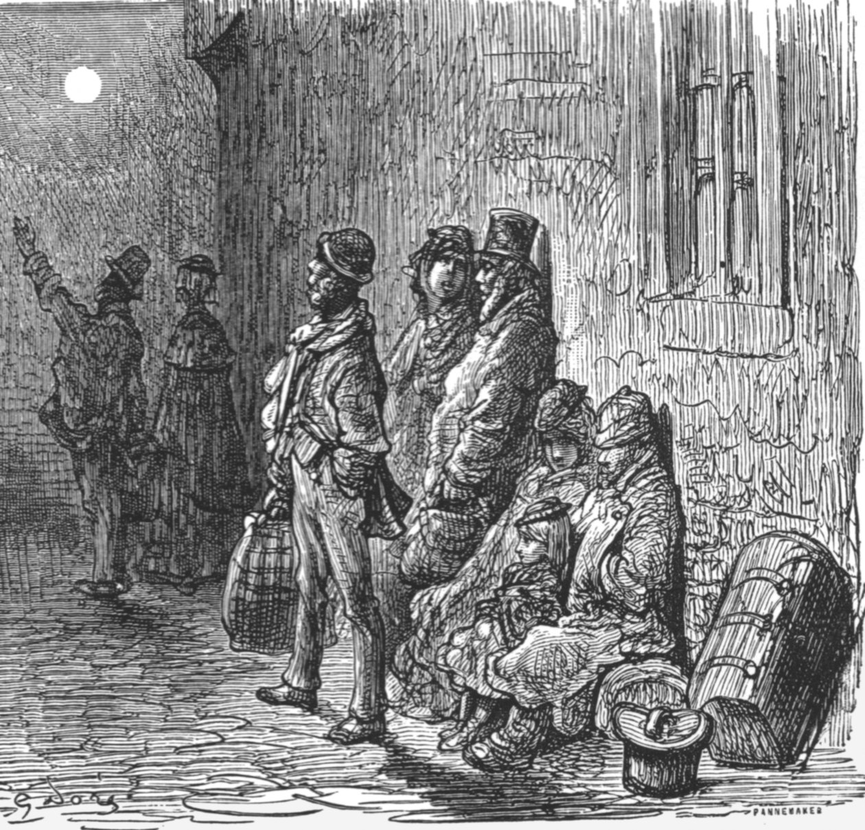 „Prowincjały w poszukiwaniu mieszkania”, 1872. autorstwa Gustave Dore