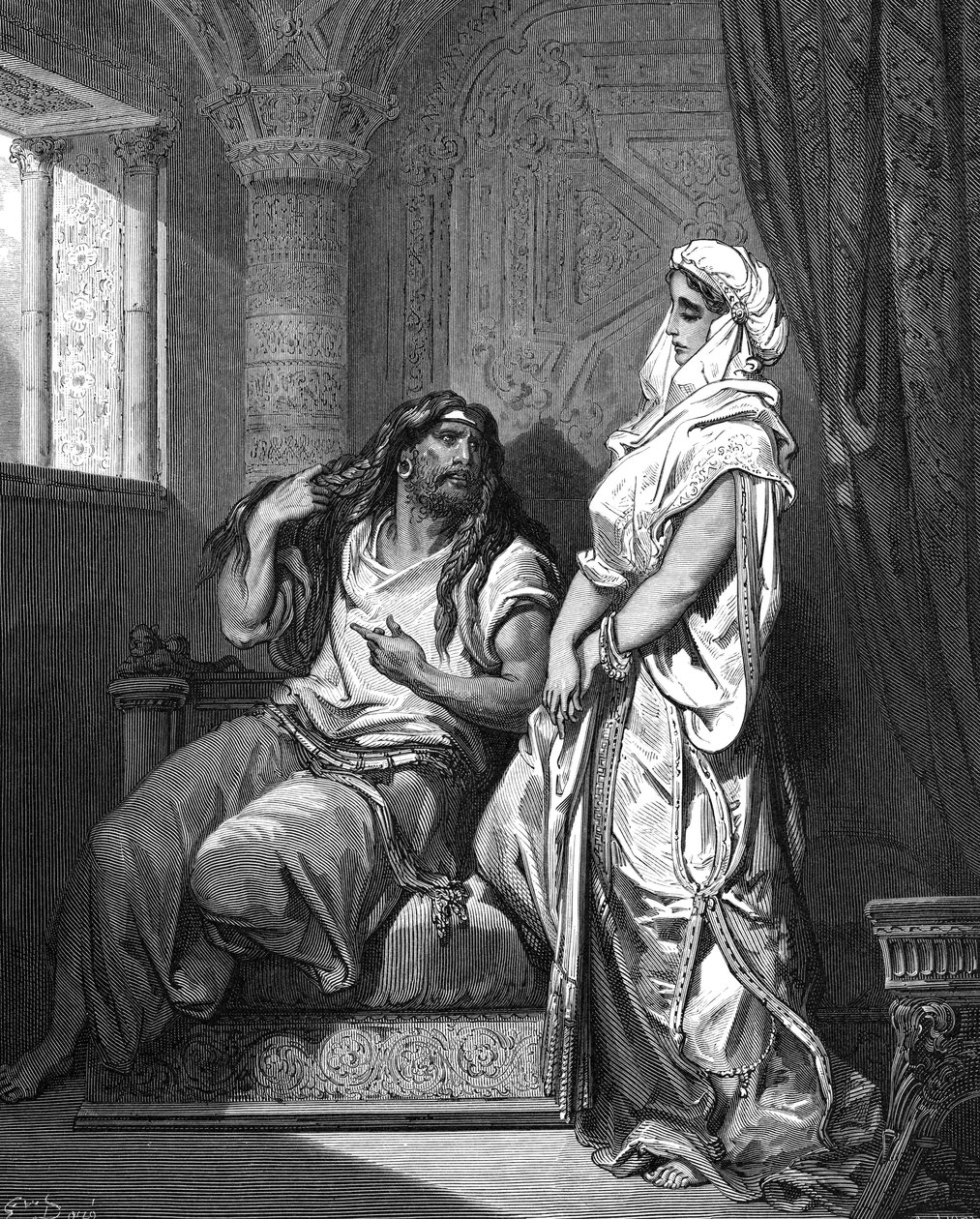 Samson i Dalila, 1866 autorstwa Gustave Dore