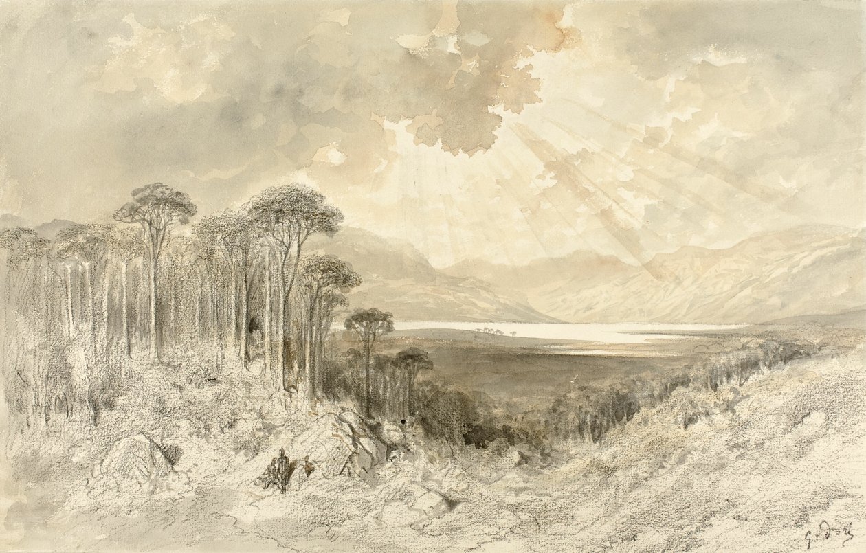 Szkocki krajobraz autorstwa Gustave Dore