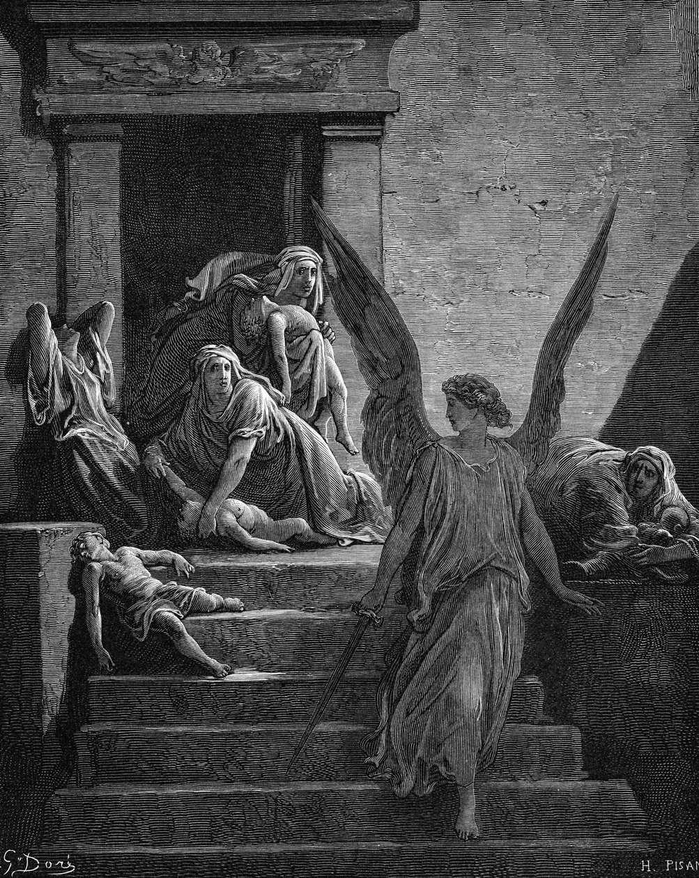 Siedem plag egipskich, 1866 autorstwa Gustave Dore