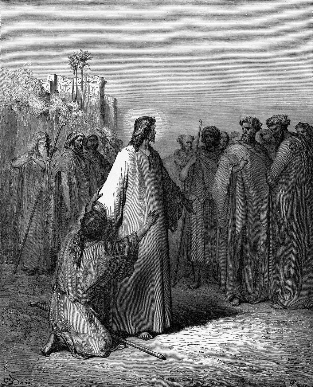 Człowiek opętany przez demona autorstwa Gustave Dore