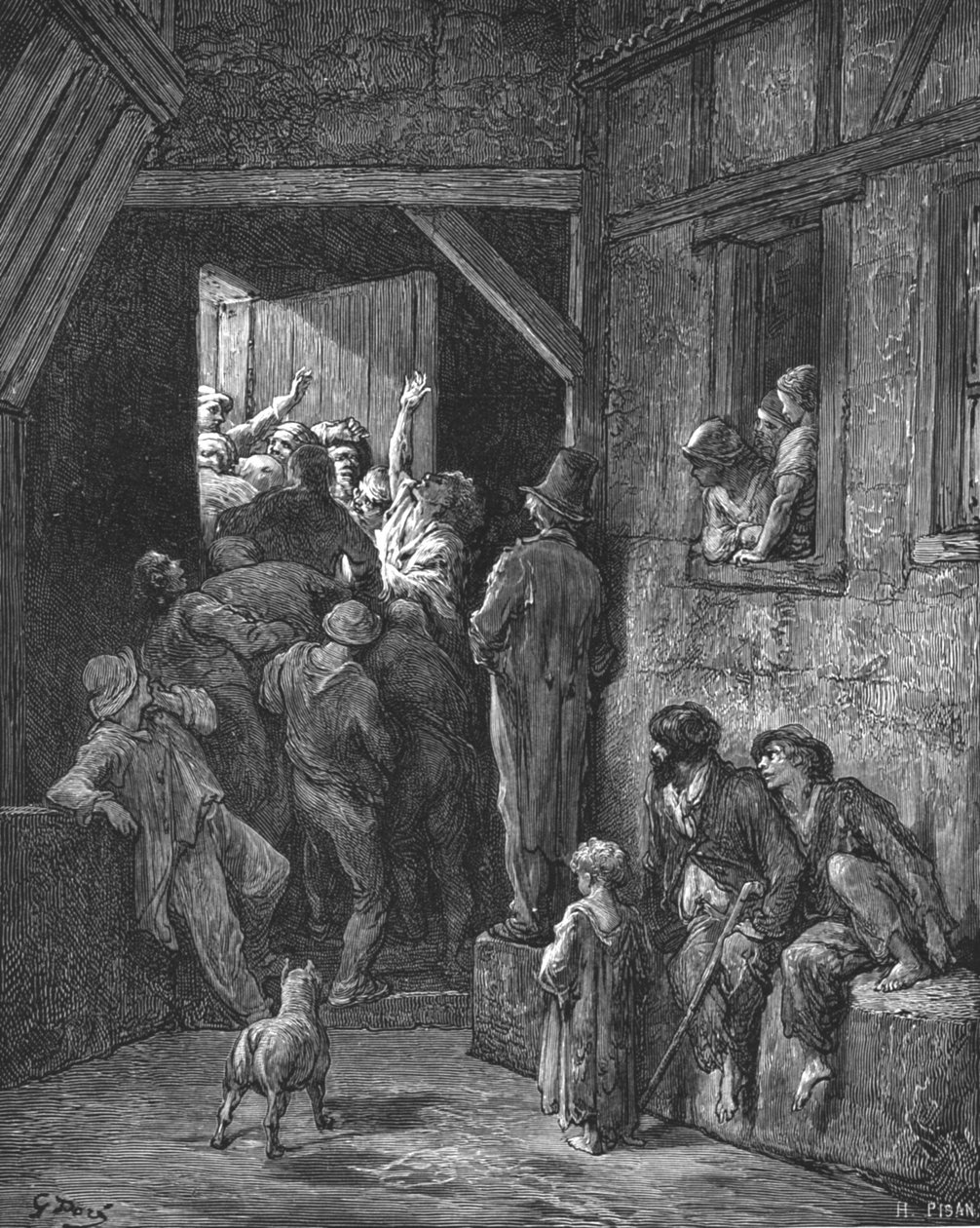„Wyrzuć go! - Ratcliff”, 1872. autorstwa Gustave Dore