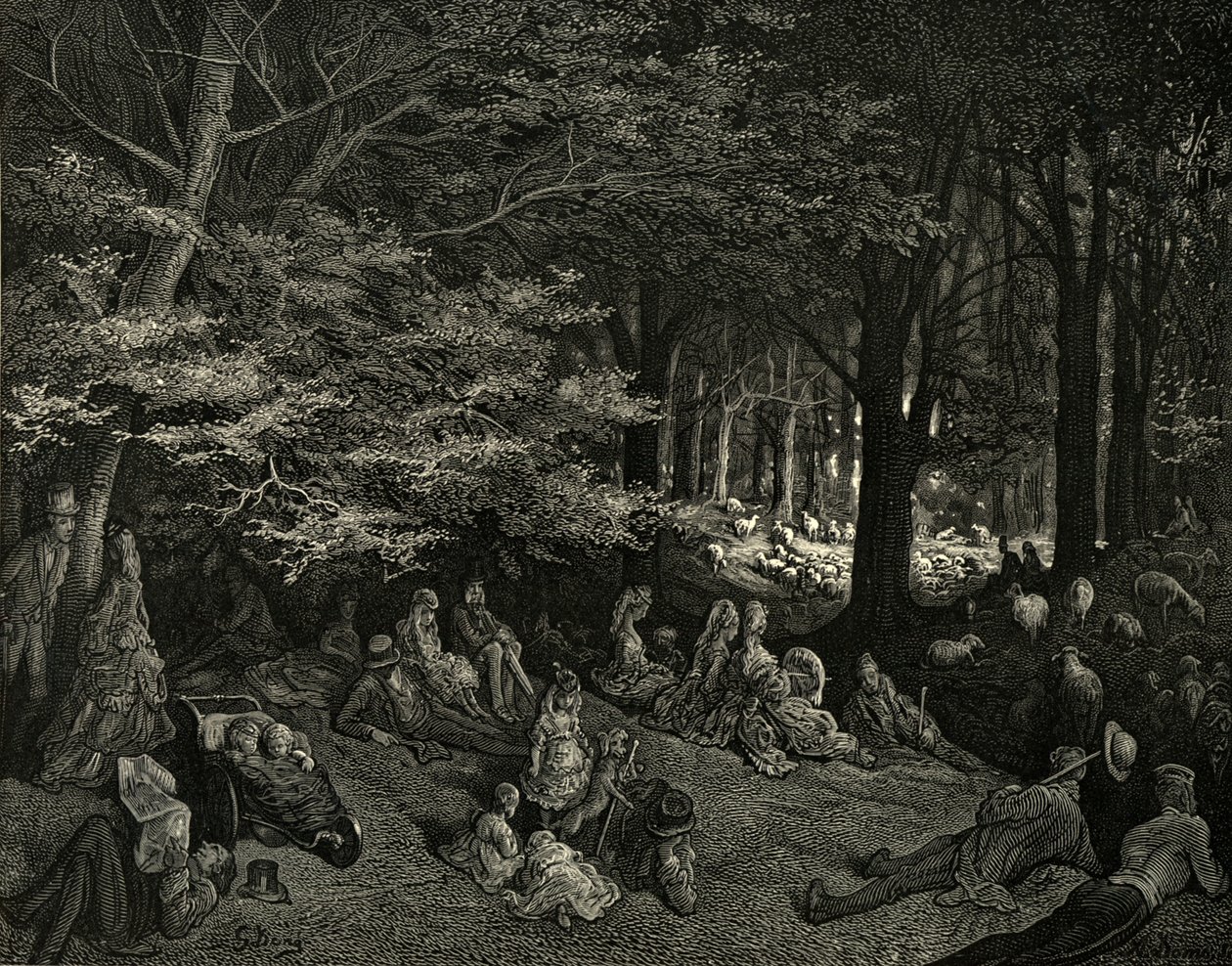 Pod drzewami Regenta autorstwa Gustave Dore