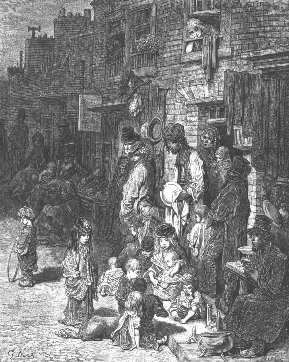 „Wentworth Street, Whitechapel”, 1872. autorstwa Gustave Dore