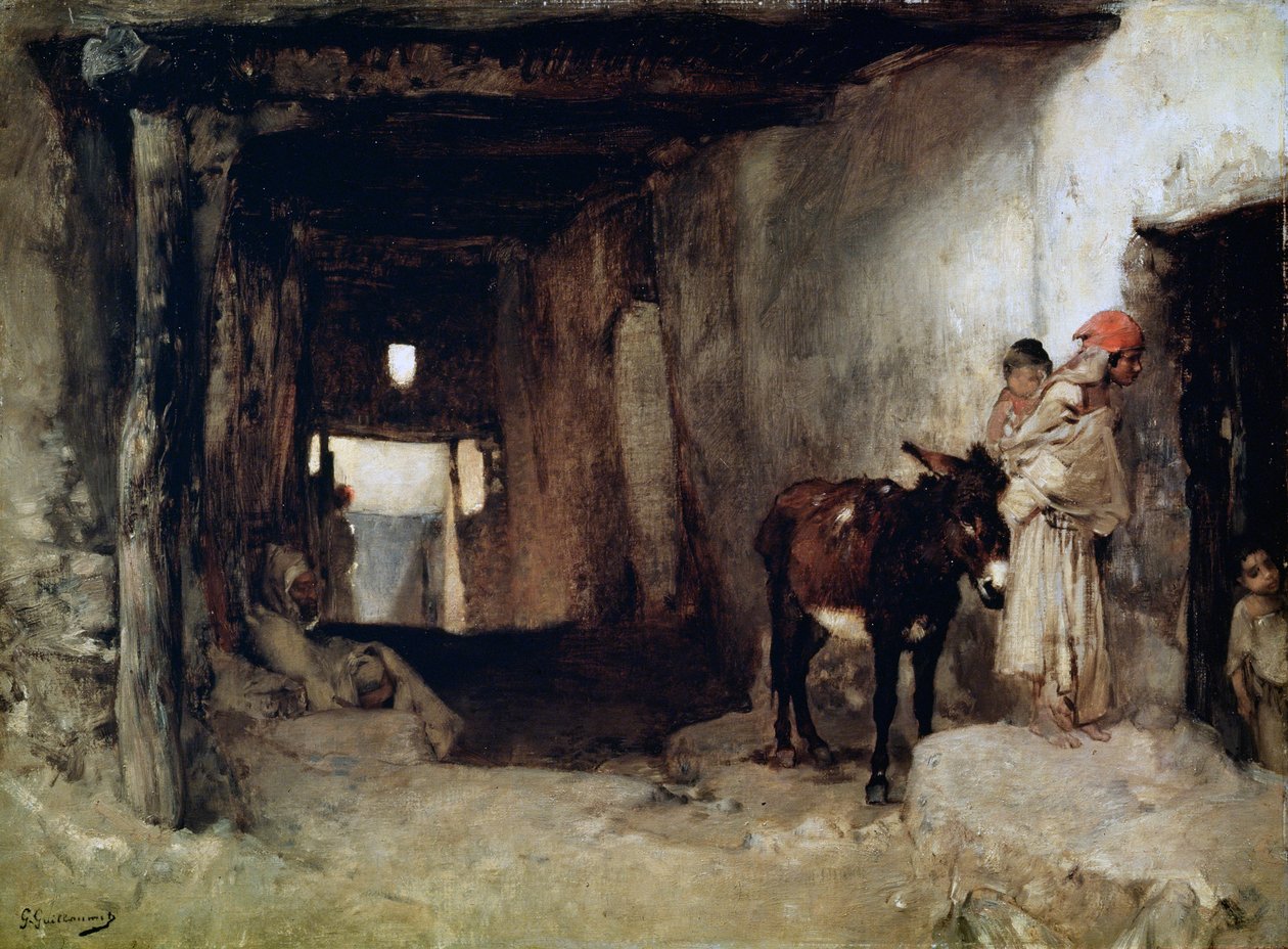 Dom na Saharze, lata 80. XIX wieku. autorstwa Gustave Guillaumet