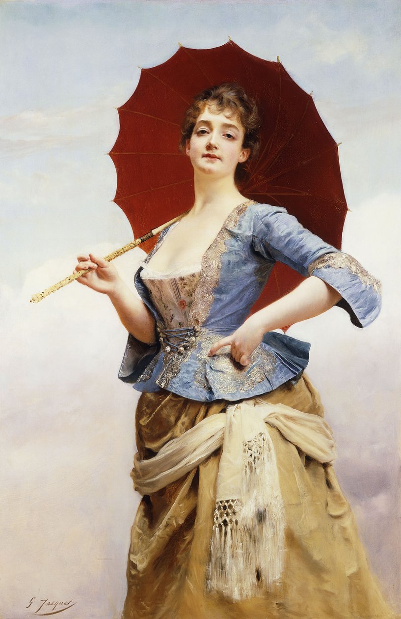 Dama z Parasolem, autorstwa Gustave Jacquet