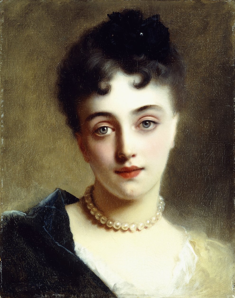 Elegancka Dama z Perłami, autorstwa Gustave Jacquet