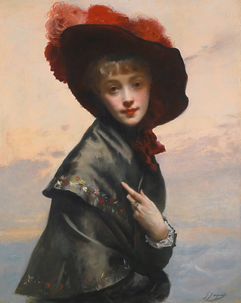 Pani w kapeluszu. autorstwa Gustave Jean Jacquet