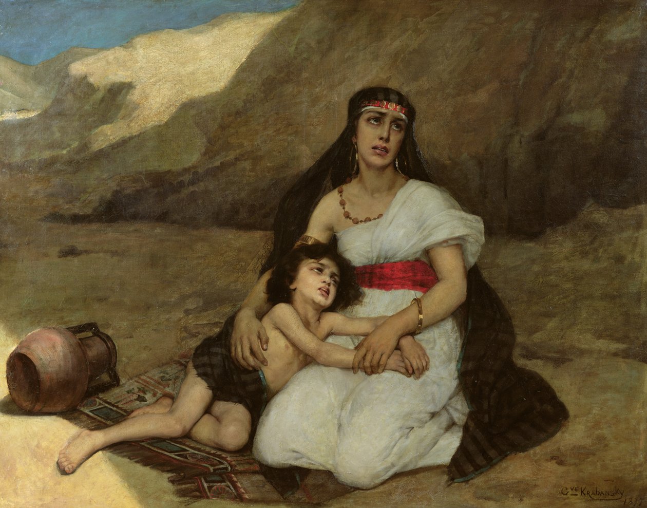 Arabka i jej dziecko, 1877 autorstwa Gustave Krabansky