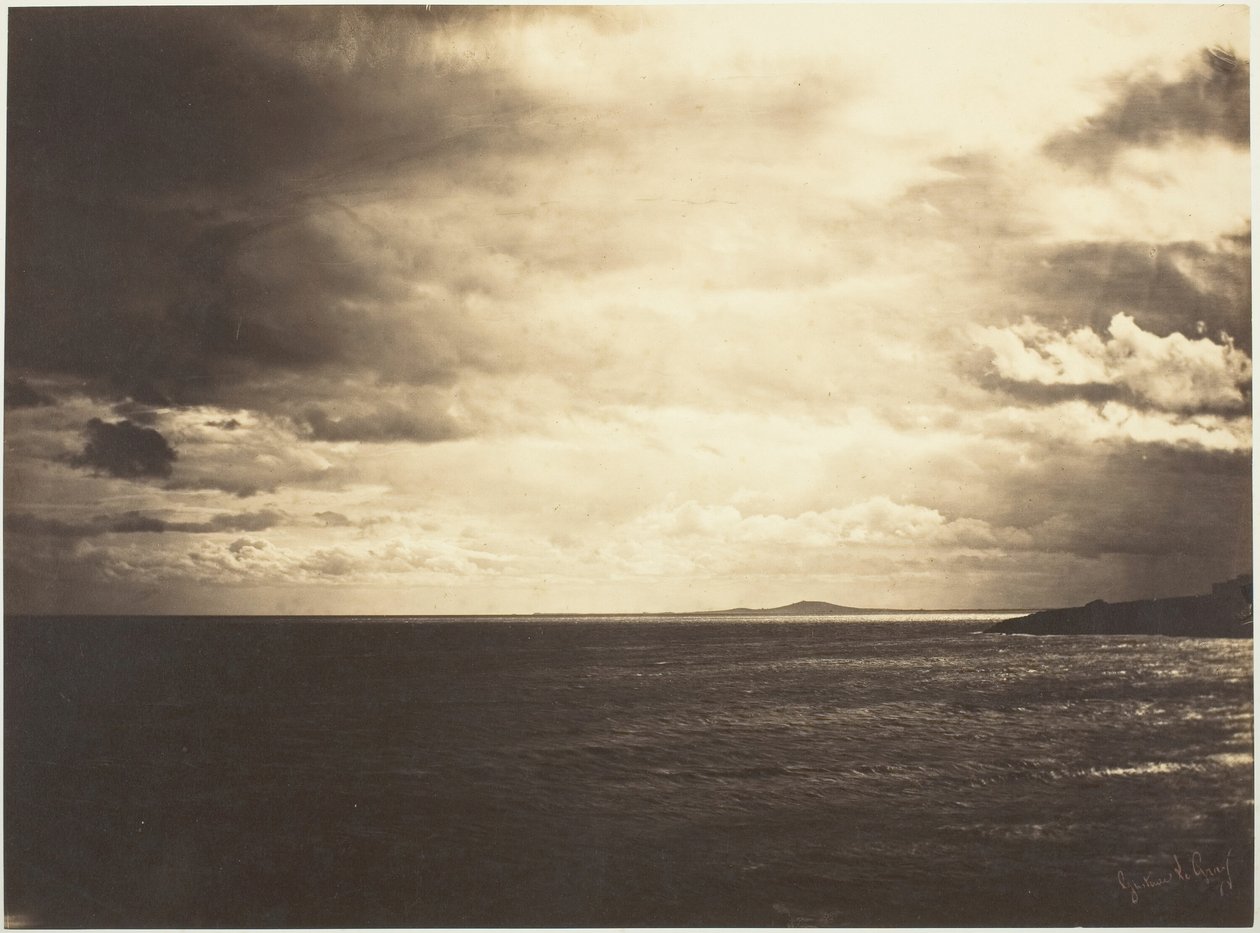 Zachmurzone niebo, Morze Śródziemne, 1857. autorstwa Gustave Le Gray