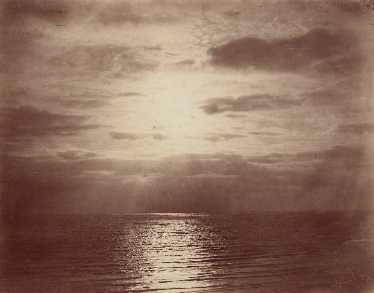 Efekt słoneczny w chmurach-oceanie autorstwa Gustave Le Gray