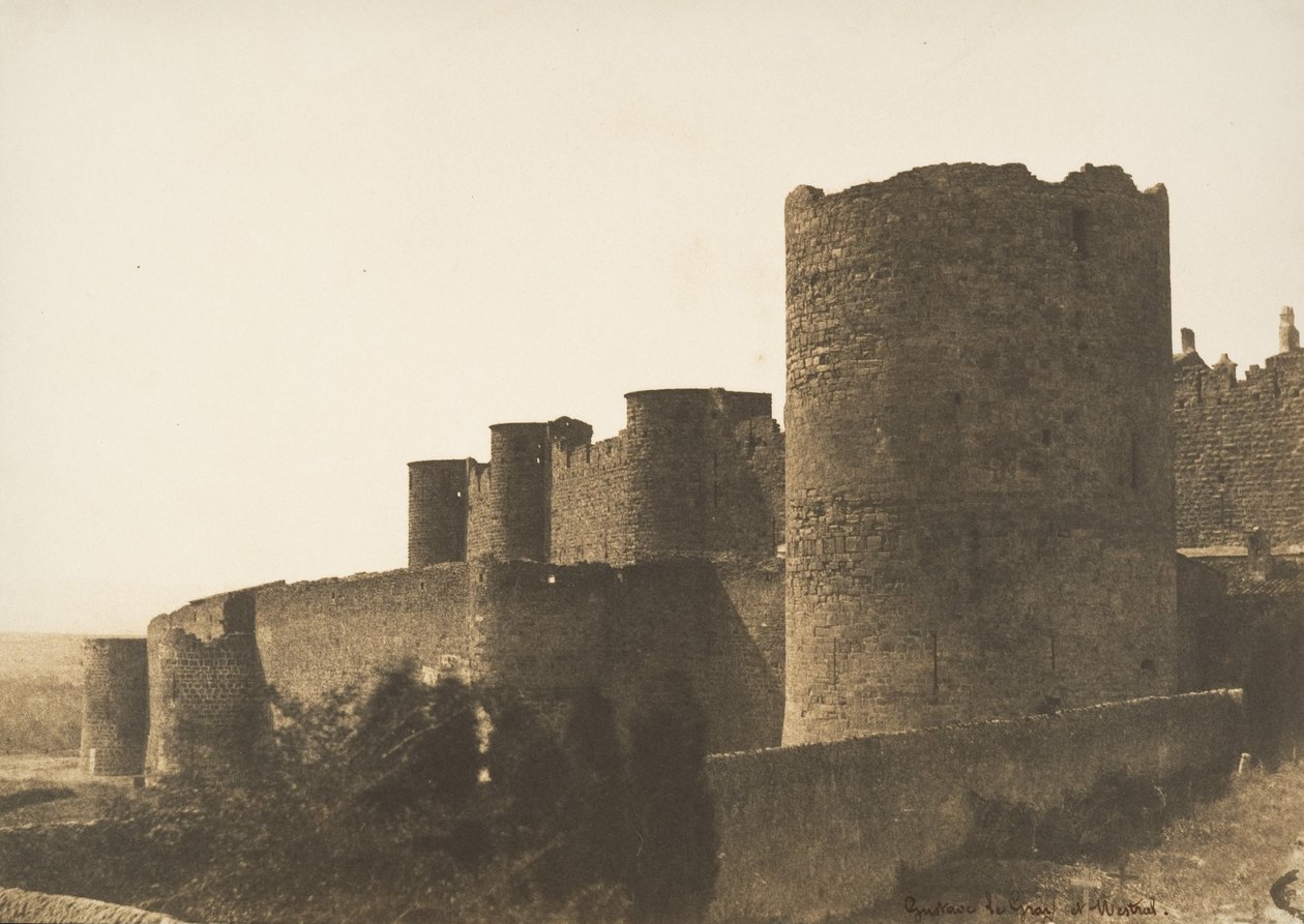 Mury obronne Carcassonne, 1851. autorstwa Gustave Le Gray