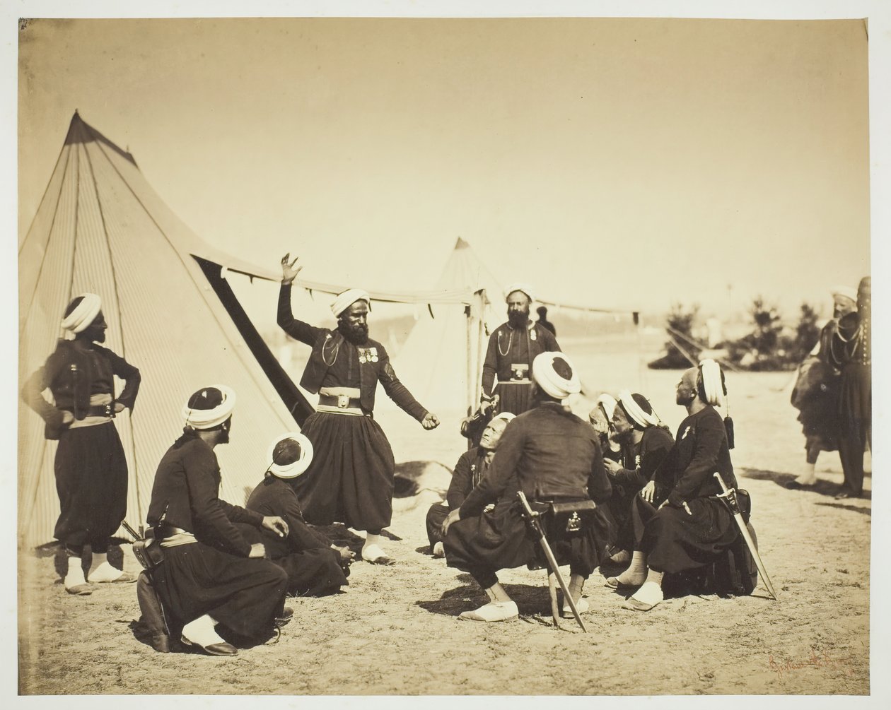 Zouave Storyteller Le recit, 1857. autorstwa Gustave Le Gray