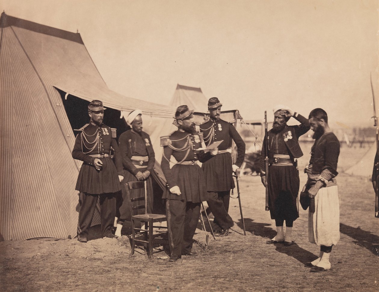 [Zouaves, Camp de Châlons], 1857. autorstwa Gustave Le Gray