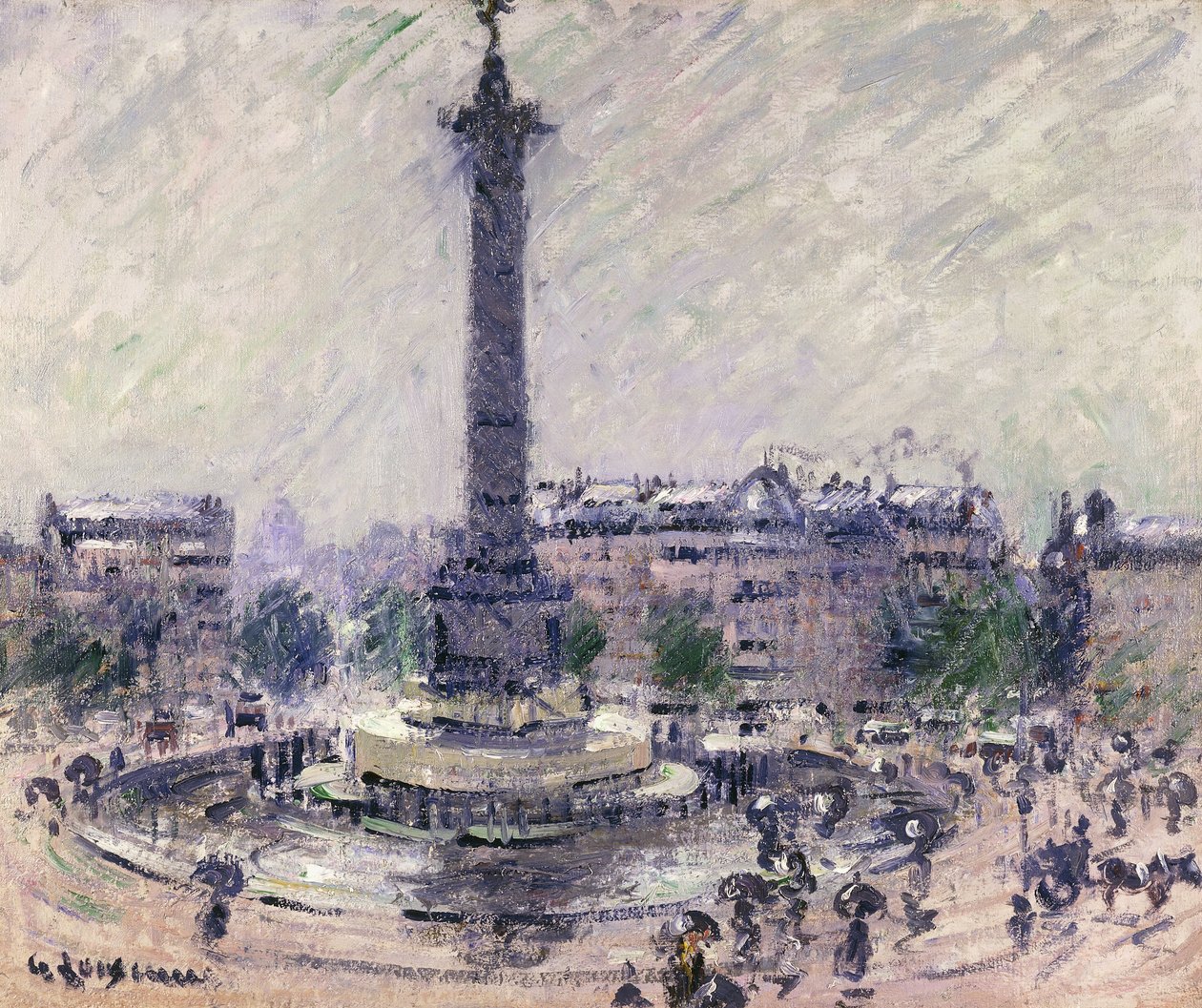 Paryż, Place de la Bastille, ok. 1922 autorstwa Gustave Loiseau