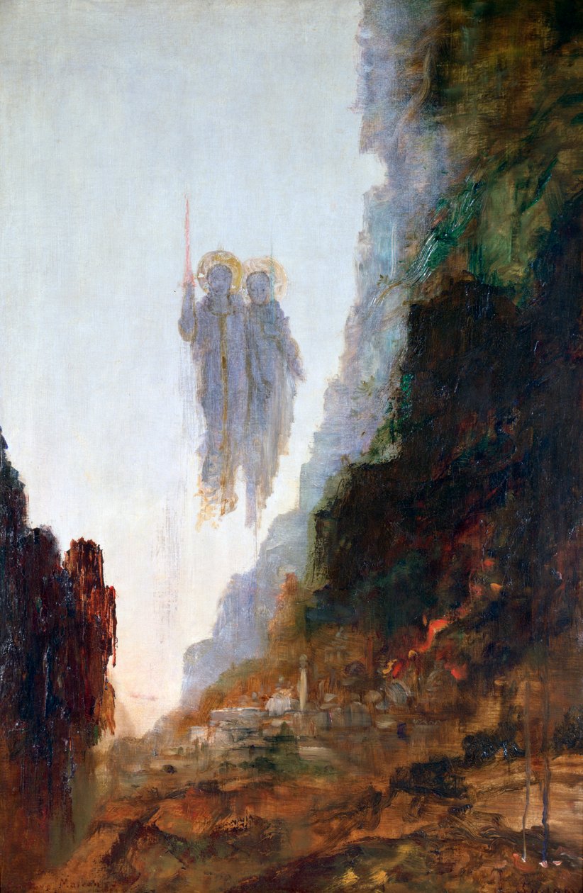 Aniołowie Sodomy, ok. 1846-1898 autorstwa Gustave Moreau