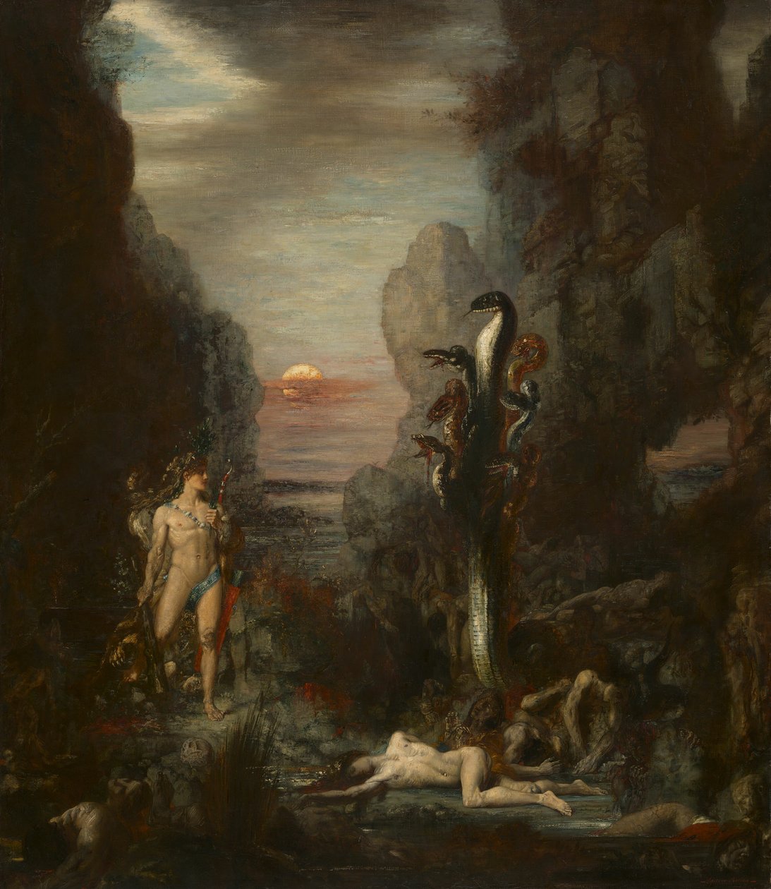 Herkules i Hydra Lernejska autorstwa Gustave Moreau