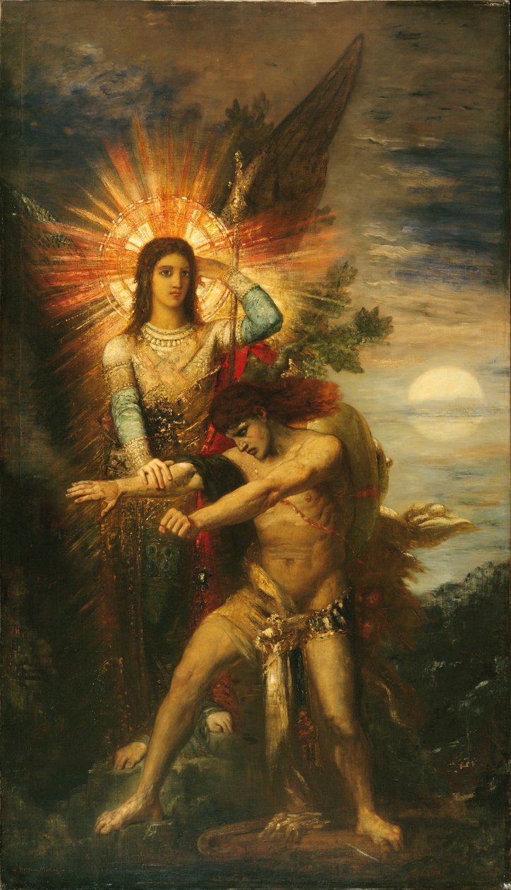 Jakub i anioł autorstwa Gustave Moreau