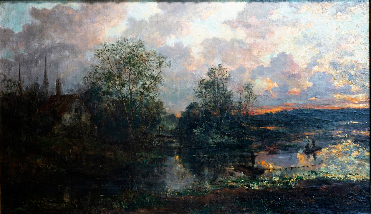 Paisaje con un poco Pulido de Bote autorstwa Gustave de Duyts