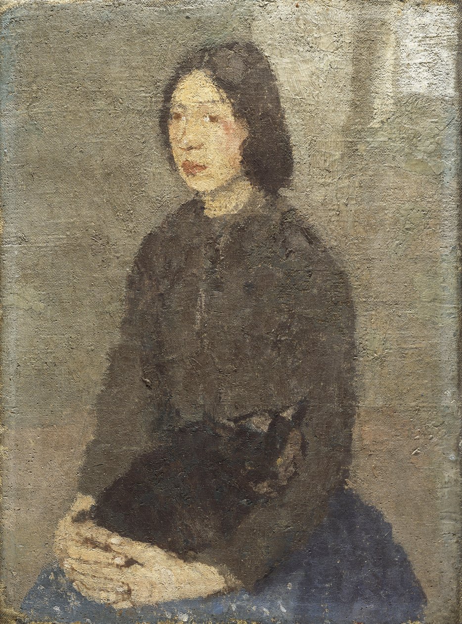 Dziewczyna z kotem na kolanach, autorstwa Gwen John