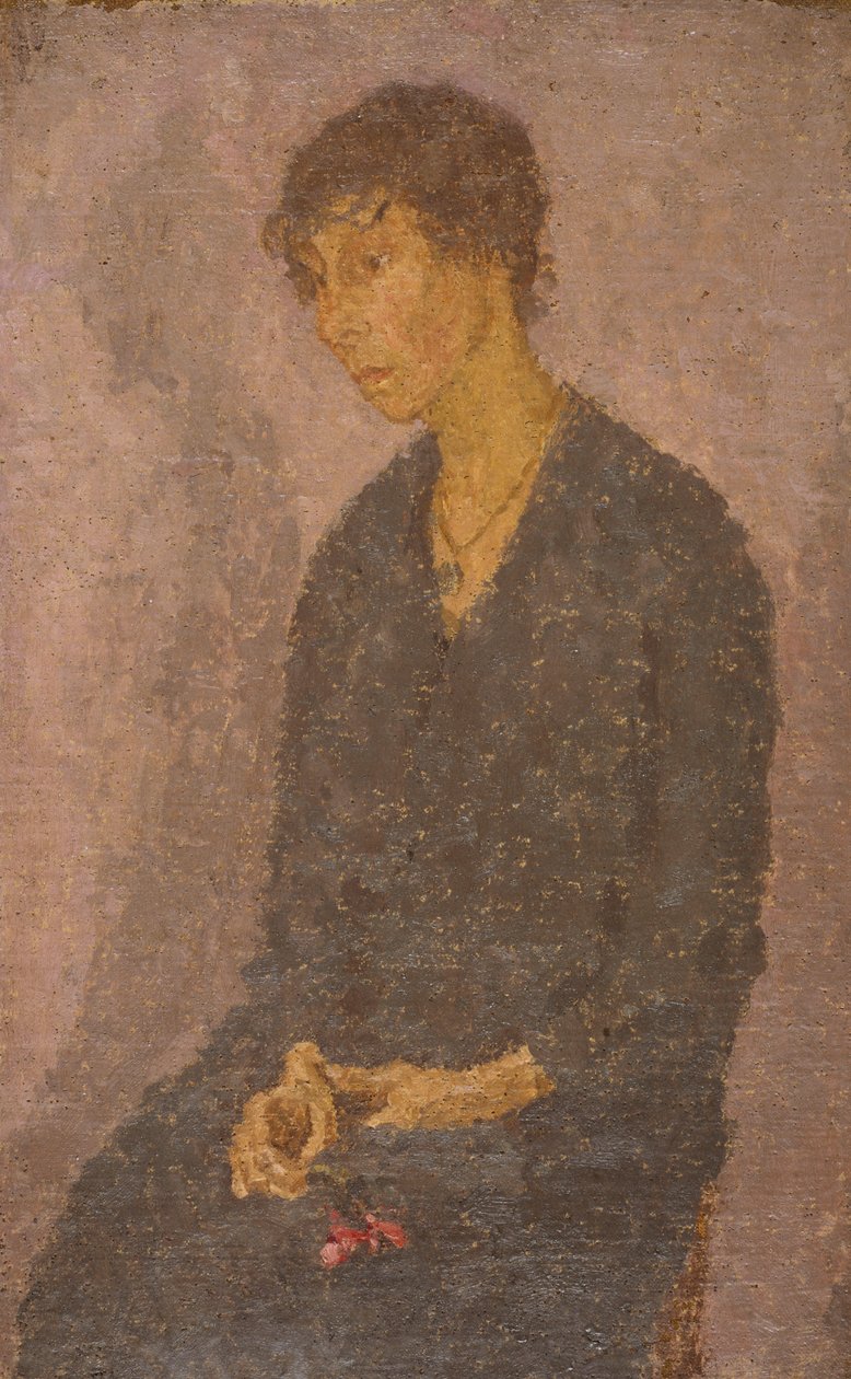 Kobieta trzymająca kwiat autorstwa Gwen John