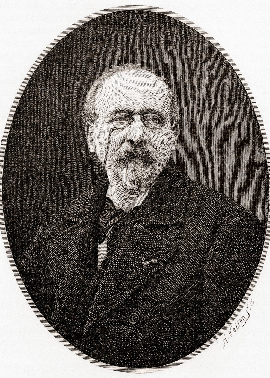 Charles Victor Cherbuliez, z miesięcznika The Century Illustrated, opublikowanego w 1884 r. (drewno) autorstwa H. Velten