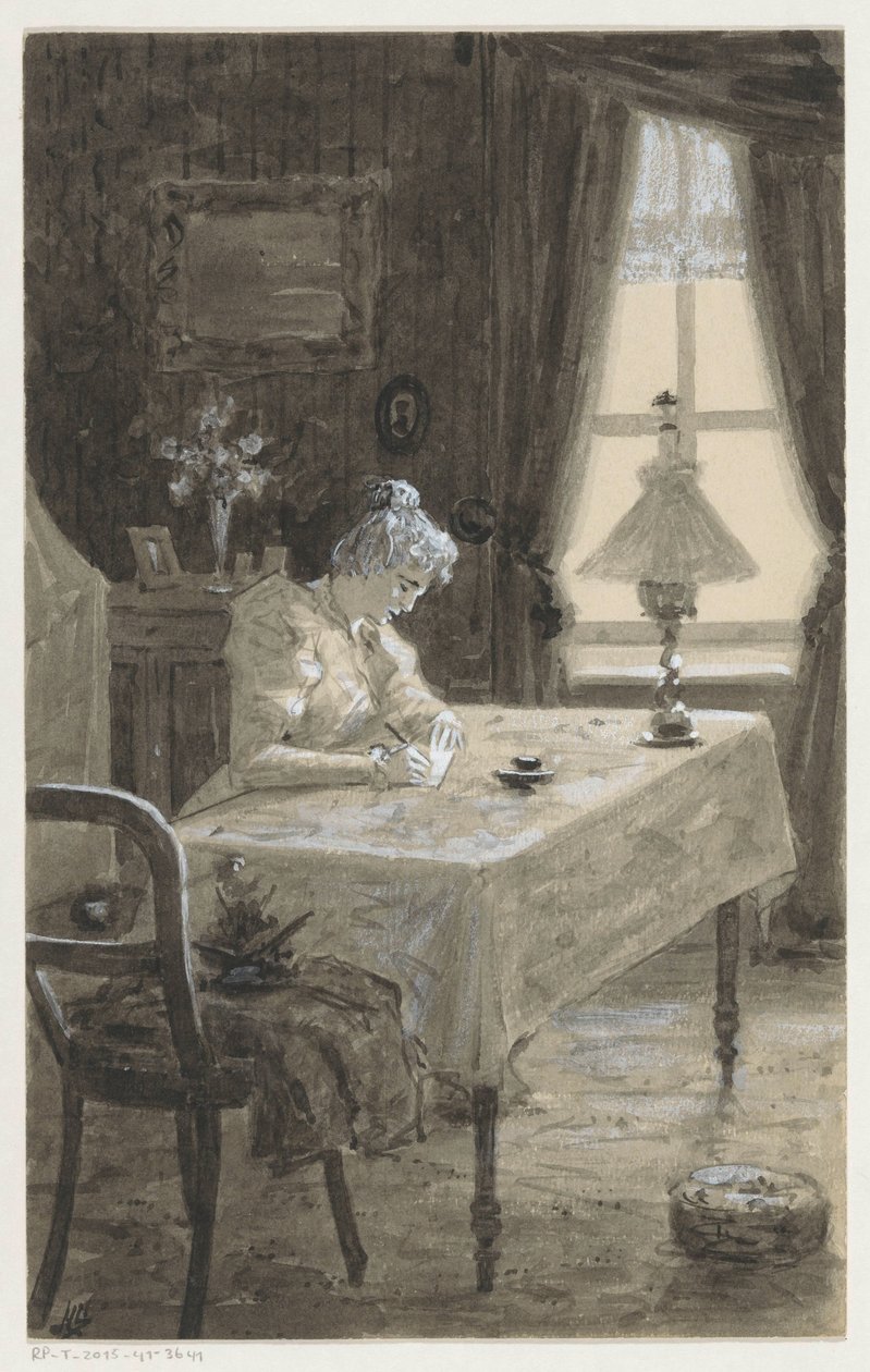 Mimi pisze list autorstwa H.C. Louwerse (signed by artist)
